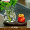 Vaso Hidropônico de Pothos para Escritório, Pequenos Enfeites Hidropônicos para Mesa, Gato da Sorte Fofo, Suporte Decorativo para Flores para Sala de Estar/Móvel de TV