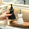 Falda Creativa Blanco y Negro de Medio Cuerpo Botella Recargable para Gel Hidroalcohólico Creativo Baño Botella de Gel de Ducha y Loción Almacenamiento de Baño Dispensador de Jabón