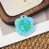 Palabras de bendición homófonas texto de flor creativa llavero acrílico charm para bolsa de estudiante campana pequeña regalo pequeño DIY