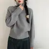 Suéter de punto versátil de cuello alto para mujer, estilo casual, capa base y prenda exterior para otoño e invierno 2026, ajuste holgado, transfronterizo