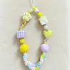 Cadena Minimalista para Teléfono con Perlas y Lazo, Correa de Muñeca, Cadena de Mano, Portacámaras y Llavero para Mujer