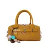 Bolsa Boston Tecida com Padrão 2026 Nova de Luxo Leve Transfronteiriça para Mulheres, Bolsa de Nicho, Bolsa Transversal, Bolsa Almofada, Bolsa de Boliche