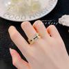 Anillo de joyería Art Deco de diseño personalizado a la moda, ligero, de lujo, con incrustaciones de circonita, color vintage, tesoro, caramelo, para mujer.