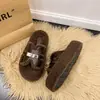 Chinelos de alta qualidade estilo coreano com fivela para mulheres, novos 2026 outono e inverno versáteis forrados com fleece de tira única Birkenstock chinelos de algodão