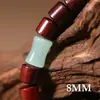 Madera de Rosa de Hoja Pequeña Africana Sándalo Rojo Cuentas de Barril Pulsera de Cuentas Budista de Círculo Único DIY, Luminoso, Estilo Ascendente Constante, Cuentas de Estilo Antiguo para Juego Cultural