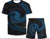 Traje de dos piezas para hombre, camiseta de manga corta con estampado digital, pantalones cortos y talla grande, deportivo, informal, de comercio exterior transfronterizo