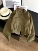 Jaqueta Curta de Algodão com Textura Estilo Europeu Gola Alta Zíper Jaqueta Acolchoada Casaco Feminino 2026 Inverno Petite Simples Jaqueta de Algodão