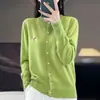 Top, Blusa, Chaqueta, Suéter de Cuello Redondo, Cárdigan de Punto Bordado 26, Estilo Nuevo Suelto para Mujer, Andi Terciopelo Estilo Otoñal Chic
