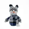 Muñeco de Nieve de Tela Azul Navideño, Decoración de Peluche de Muñeco de Nieve Navideño, Regalo Festivo, Exhibición de Ventana