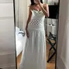 Verano 2026 Nuevo Ropa Femenina Transfronteriza Europea y Americana Diaria Casual Vestido de Tirantes de Lunares Cintura Alta Falda Larga