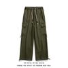 2024 nuevos overoles casuales de seda helada para hombre moda rudo guapo talla grande pantalones con cordón pantalones de secado rápido hombres