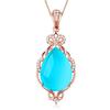 Banhado a prata Novo Colar Espírito de Fada Cor Sintética Inteligente Cristal Hibisco Pedra Pingente Rosa Ouro Clavícula Cadeia Presente
