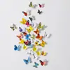 Borboleta Estéreo 3D Preto e Branco 18 Peças Adesivo de Parede Borboleta Simulada Borboleta Decorativa de Quarto