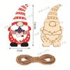 Árbol de Navidad Enano de Madera Colgante Elfo de Madera Copo de Nieve Cuerda Manualidad DIY Pintura Decoración Navideña