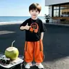 Conjunto de Ropa de Verano Estilo Coreano para Niños 2026 Nuevo Elegante Mediano a Grande Infantil Fresco Manga Corta Pantalón Largo Niño Verano Guapo