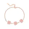Conjunto de Collar de Trébol de Cuatro Hojas de Plata de Ley S925 Pulsera de Diseño Nicho Joyería Dulce y Femenina Pendientes Gama Alta
