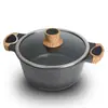 Panela de molho mármore fundo duplo alumínio fundido panela de sopa frigideira rechaud panela multifuncional fogão de indução gás universal