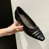 Pessoa baixa estilo francês de dinheiro antigo sapatos de salto único outono e inverno novos sola macia para ir ao trabalho versátil temperamento plissado saltos altos femininos
