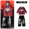 Roupas da Moda Street Dance Infantil Meninos Hip Hop Preto Vermelho Listrado Conjunto de Roupas de Dança Hip Hop Legal Bonito Meninas Roupas de Performance Masculino