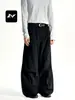 Pantalones de Trabajo Rectos Vintage con Cordón para Hombre y Mujer, Plisados, Modernos, de Alta Gama, Pierna Ancha, Adelgazantes, Casuales