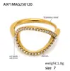 Anillo Enigma Li Color Hueco Diamante Super Brillante CNC Circonita Apertura Lateral Ajustable Color Acero Inoxidable Resistente Anillo para Dedo Femenino