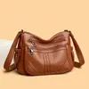 Bolso Nuevo de Cuero Suave para Mujer, Bolso de Moda para Madre de Mediana Edad y Mayor, Bolso Cruzado Casual de Hombro con Múltiples Bolsillos