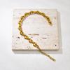 S28 Elegante Moda Corazón Pulsera de Acero Inoxidable Perforada Corazón de Melocotón Oro de 18 Quilates