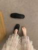 Pantuflas francesas con puntera descubierta para verano para mujer 2025 Nuevos zapatos Birkenstock Pantuflas tejidas sin cordones para mujer