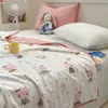 Colcha de Verão de Algodão de Fibra Longa Classe A com 60 Contagens, Colcha Lavável para Ar Condicionado, Colcha de Bebê Fofa com Desenhos Animados com Núcleo Fino de Soja