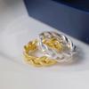 Anillo de Dedo Índice Trenzado Tejido de Lujo Ligero Estilo Japonés Anillo Vintage Estilo Frío de Alta Gama Simple Retro Dibujado con Alambre Anillo de Dedo