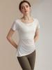 Camiseta Deportiva Tencel con Diseño de Copos de Nieve para Mujer, Manga Corta, Camiseta para Pilates y Fitness, Cubre-Ropa, Ropa de Yoga para Verano