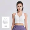 Sujetador Deportivo con Cremallera Frontal para Mujer Copas Fijas Antishock Recogido Alta Elasticidad Yoga Fitness Chaleco Sujetador Sujetador sin Aros