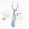 Accesorios para Camisa de Golpe Libre de Personas Estilo Japonés Corbata Azul Estilo Académico jk Patrón Perezoso Vestido Académico Lazo de Corbata Mano de Mujer dk