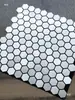 Pegatina de Pared Mosaico Hexagonal Hexagonal Blanco Oro Plata Negro Metal Cepillado Aluminio Panel de Plástico Autoadhesivo Decoración para Renovación de Paredes