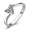 Anillo clásico de plata esterlina 925 chapada en Zhenrong, joyería de moda europea y americana para combinar con todo, con diamantes de quilate engastados, en forma de corazón de rosa