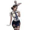 Lencería Sexy Temática de Gato, Uniforme de Instructor de Bondage Sexy, Conjunto de Falda Bodycon de Policewoman de Puro Deseo, Ropa de Dormir Qqny