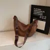 Bolso de Mano Plegado Estilo Coreano Estilo Perezoso Forma de Empanada para Mujer Nuevo Otoño e Invierno 2025 Ligero Gran Capacidad Hombro Único Cruzado