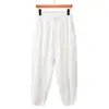Calça Masculina de Verão Novo Estilo Chinês 100% Linho Fina Casual Linho Estilo Chinês Calça Masculina Solta Perna Afunilada Calça Harem para Homens