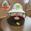 Chapéu de Sol com Ventilador Solar para Crianças, Chapéu de Sol Unissex, Chapéu de Sol Respirável com Aba Larga de Malha para Bebê