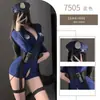 Yeqin lingerie sexy plus size uniforme policial feminino tentação role play estilo europeu e americano roupão de entrepernas aberto 7505