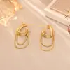 Pendientes de Cadena Geométrica con Borlas de Diseño de Nicho, Pendientes de Metal Minimalistas de Gama Alta, Pendientes Simples y Elegantes para el Día a Día