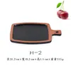 Anillo negro de melamina flor olla caliente plato para barbacoa pizarra rectangular plato plano plástico imitación porcelana plato con mango para sushi sashimi