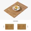 Jogo americano de couro PU, jogo americano quadrado estilo retrô com estampa de couro de vaca, tapete à prova d'água e de óleo, jogo americano isolante de calor, jogo americano de mesa para hotel