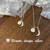 Diseño de Nicho Estilo Japonés y Coreano Joyería de Plata Esterlina S925 Textura de Estrella Luna Collar de Perlas con Correa Apilada