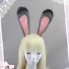 Policial Orelha de Coelho Headband Decoração Festa Cosplay Orelhas de Coelho Headwear Coelho de Pelúcia Animal Realista Orelha Acessório de Cabelo