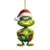Decoración Popular Navideña Transfronteriza Grinch Bebé Colgante Decoración Árbol de Navidad Colgante Acrílico Plano Pequeño Colgante