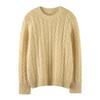Suéter de Cachemira para Mujer 100% Cachemira Pura Hilo de Flor Moda Casual Más Fácil de Combinar Casual Holgado Cuello Redondo Jersey Suéter de Punto