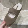 Zapatos Mary Jane de Piel Grises para Mujer con Forro de Felpa Nuevo Estilo Invierno 2025 Zapatos de Algodón sin Cordones Zapatos Tipo Gorro de Lana Franceses con Suela Gruesa