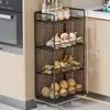 Prateleira de Armazenamento de Cebola, Gengibre e Alho de Cozinha Prateleira Multifuncional de Parede Prateleira de Cesta de Frutas e Vegetais Multicamadas Artefato