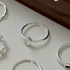 Anillo de plata brillante de Corea del Sur, joyería de plata esterlina S925, anillo simple, nicho, combinación de alta gama, sentido de alta gama, todo a juego